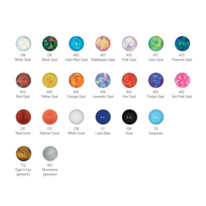 Threadless Cabochon Curved Barbell - Image 3