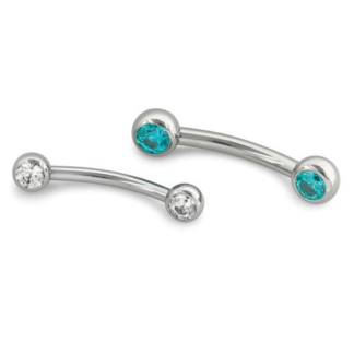 Threadless Gem Curved Barbell