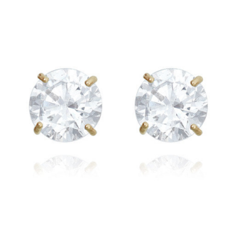 14K Round-Cut CZ