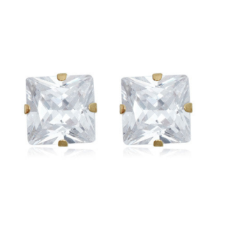 14K Princess-Cut CZ