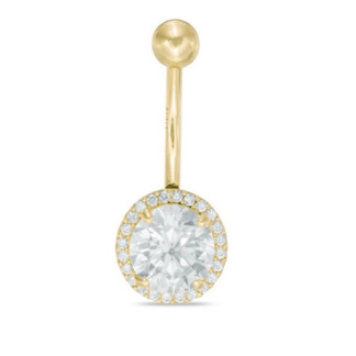 14K Halo Navel