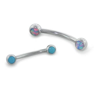 Threadless Cabochon Curved Barbell