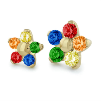 18K Rainbow Pride Flower