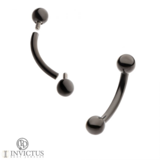 Black PVD Titanium Curved Barbell
