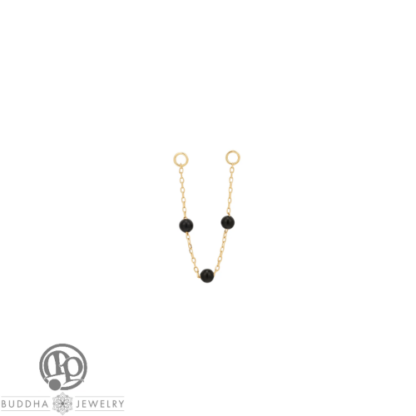 3 Bead Black Agate Chain - Image 3